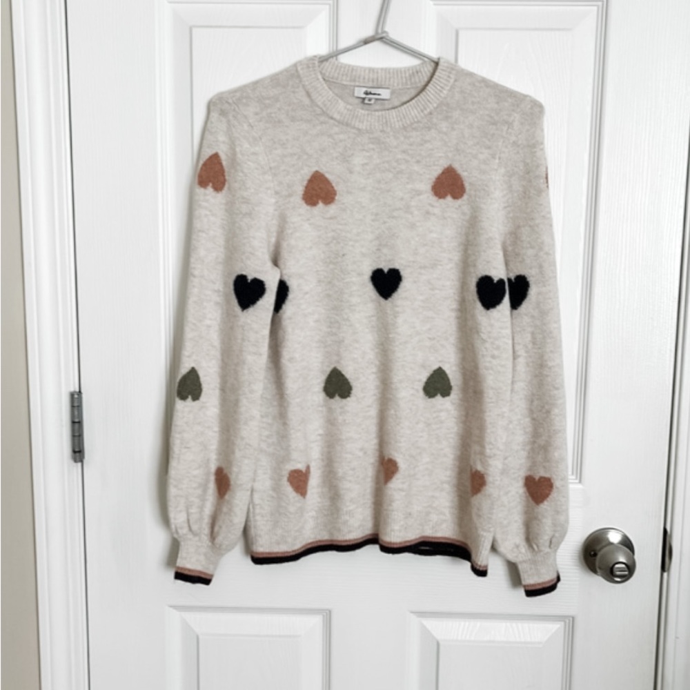 Heart Print Sweater | Reitmans | XS